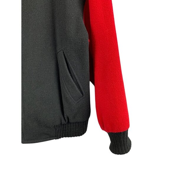 Braetan Womens Black & Red Wool Blend Bomber Jacket With Ribbed Collar & Cuffs - - Picture 3 of 4